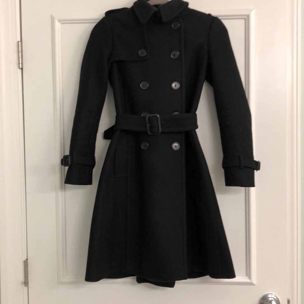 JCrew Black Wool Trench 2P